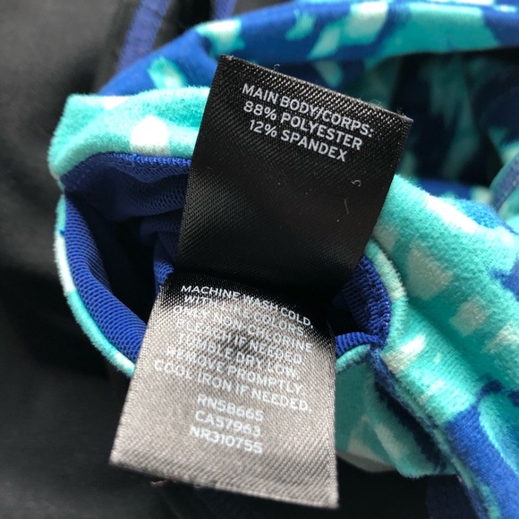 Zella Cropped Leggings Teal Blue Black Size Small - Picture 6 of 8